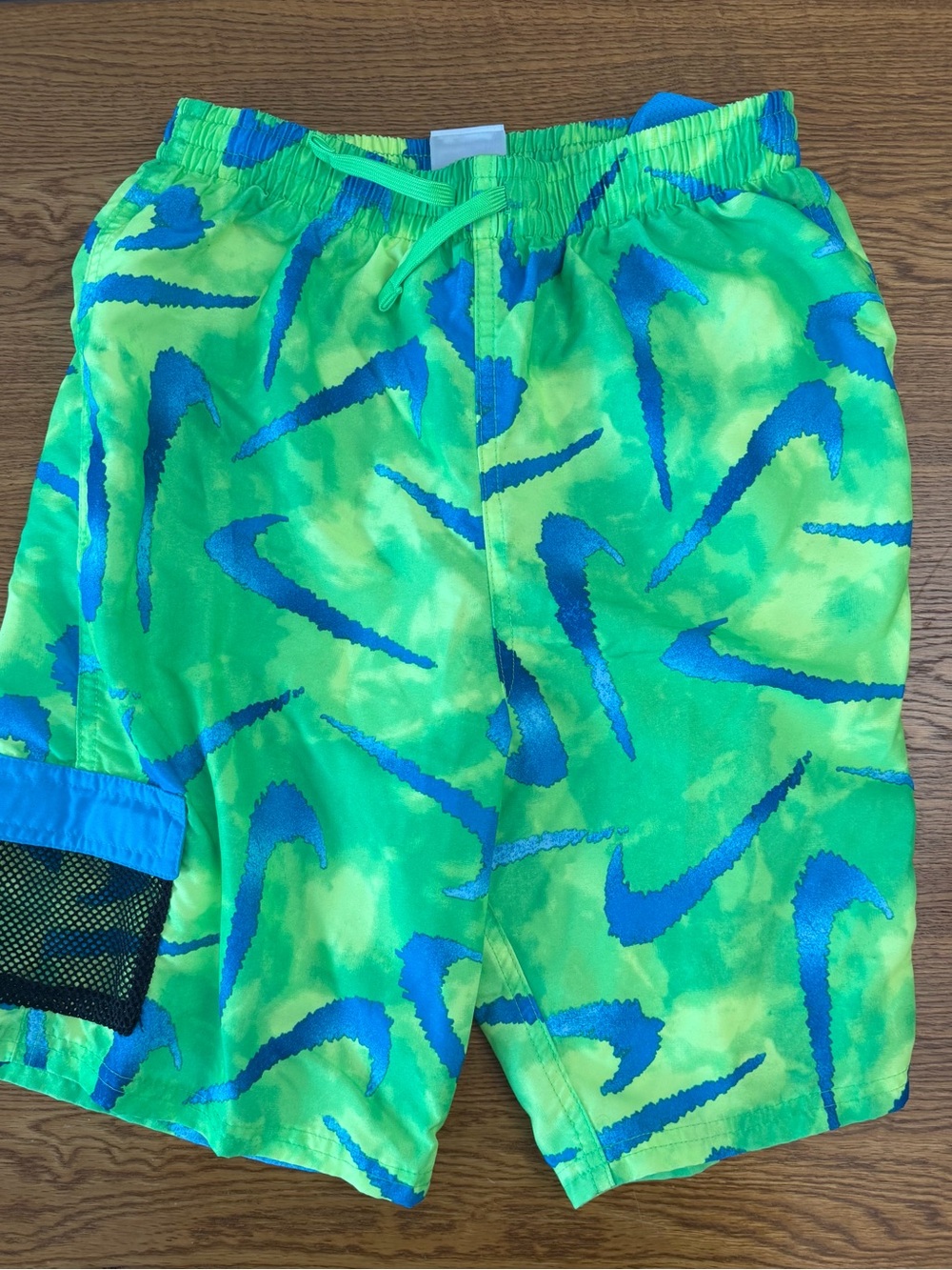 Nike Bright Green & Blue Kids Swim Shorts